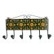 Green Floral Ceramic Tiles Hooks-473 (Set Of Ine Piece)